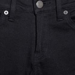 مملوكة مسبقًا بنطلون جينز بربري فضفاض حافة مضفرة دنيم أسود S