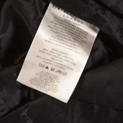 Pre Owned Burberry Black Nova Check Belted Trench Coat S