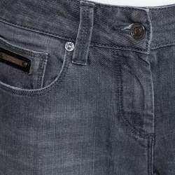 Pre Owned Burberry Grey Washed Denim Flared Leg Jeans M
