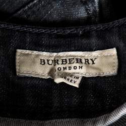 Pre Owned Burberry Grey Washed Denim Flared Leg Jeans M