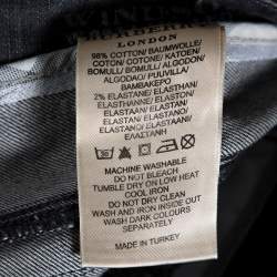 Pre Owned Burberry Grey Washed Denim Flared Leg Jeans M