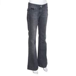 Pre Owned Burberry Grey Washed Denim Flared Leg Jeans M
