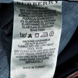Pre Owned Burberry Blue Medium Washed Denim Flared Leg Jeans M