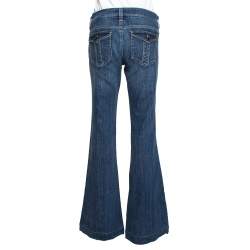 Pre Owned Burberry Blue Medium Washed Denim Flared Leg Jeans M