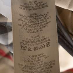 Pre Owned Burberry Brit Black Quilted Nova Check Trim Button Front Jacket L