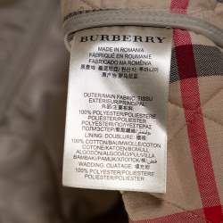 Pre Owned جاكيت بربري بريت سحاب أمامي مبطن بيج مقاس كبير جداً (اكس لارج)