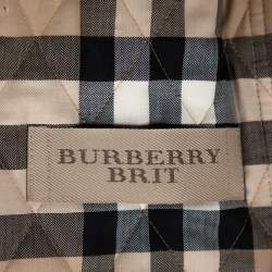 Pre Owned جاكيت بربري بريت سحاب أمامي مبطن بيج مقاس كبير جداً (اكس لارج)