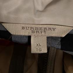 Pre Owned جاكيت بربري بريت سحاب أمامي مبطن بيج مقاس كبير جداً (اكس لارج)