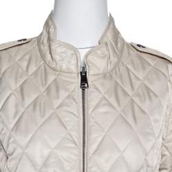 Pre Owned جاكيت بربري بريت سحاب أمامي مبطن بيج مقاس كبير جداً (اكس لارج)