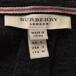 مملوكة مسبقًا Burberry Grey Wool Pleated Knee Length Dress S