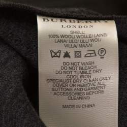 مملوكة مسبقًا Burberry Grey Wool Pleated Knee Length Dress S