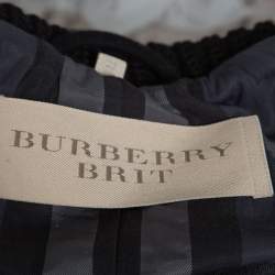 Pre Owned Burberry Brit Wool Knit Collar Toggle Front Jacket M