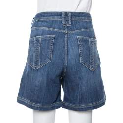 Pre Owned Burberry Brit Blue Denim Pinstone Carrot Leg Shorts L