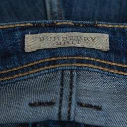Pre Owned Burberry Brit Blue Denim Pinstone Carrot Leg Shorts L