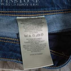 Pre Owned Burberry Brit Blue Denim Pinstone Carrot Leg Shorts L