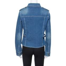 Pre Owned Burberry Vintage Denim Patch Pocket Detail Jacket M