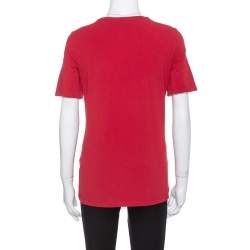 مملوكة مسبقًا تي شيرت بربري حافة كاروهات نوفا أحمر M