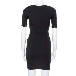 مملوكة مسبقًا Burberry Black Wool Front Zip Midi Dress XS