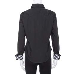 مملوكة مسبقًا Burberry Black Stretch Cotton Long Sleeve Shirt M