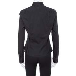 Pre Owned Burberry Black Stretch Cotton Long Sleeve Shirt M