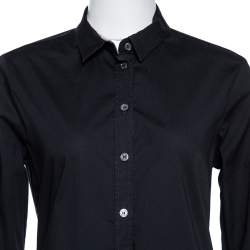 Pre Owned Burberry Brit Black Stretch Cotton Long Sleeve Shirt M