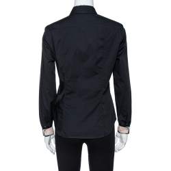 Pre Owned Burberry Brit Black Stretch Cotton Long Sleeve Shirt M