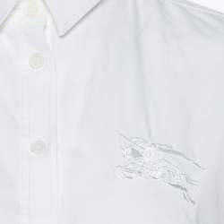 مملوكة مسبقًا Burberry Brit White Cotton Long Sleeve Shirt M