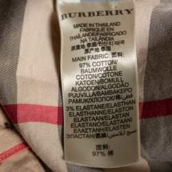 Pre Owned قميص بربري بريت أزرار أمامية قطن سترتش كاروهات نوفا بيج L