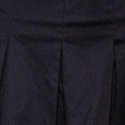 Pre Owned Burberry Black Cotton Pleated Skirt S