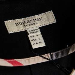 Pre Owned Burberry Black Cotton Pleated Skirt S