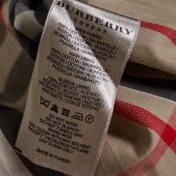 Pre Owned Burberry Stone Cotton Belted Trench Coat S
