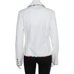 Pre Owned جاكيت بليزر بربري دينم قطن أبيض