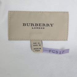 Pre Owned جاكيت بليزر بربري دينم قطن أبيض