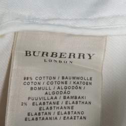 Pre Owned جاكيت بليزر بربري دينم قطن أبيض