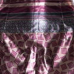 Burberry Champagne Pink Printed Lamé Pencil Skirt M