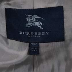 Pre Owned Burberry London Blue Cotton Nova Check Coat M