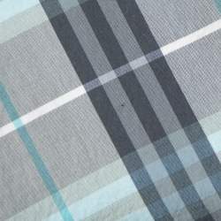 Pre Owned Burberry London Blue Cotton Nova Check Coat M