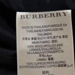 Pre Owned Burberry Brit Red & Black Tweed Buckle Detailed Coat M