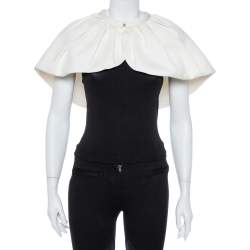 Pre Owned Burberry Cream Silk Wreningham Caplet (One Size)