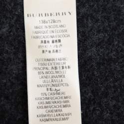 Pre Owned Burberry Black & Grey Wool Poncho (One Size)