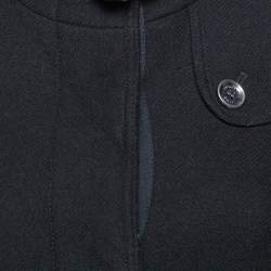 Pre Owned معطف بربري بريت روشورث متوسط الطول بحزام صوف أسود مقاس صغير جداً (اكس سمول) 