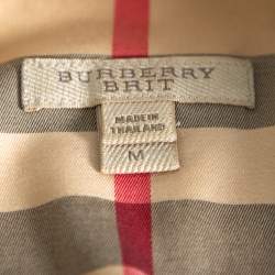 Pre Owned قميص بربري بريت أزرار أمامية كاروهات نوفا بيج متوسط