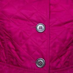 Pre Owned Burberry Brit Fuschia Pink Synthetic Quilted Jacket S