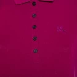 Pre Owned Burberry Brit Pink Logo Detail Polo T-Shirt M