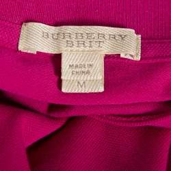 Pre Owned Burberry Brit Pink Logo Detail Polo T-Shirt M