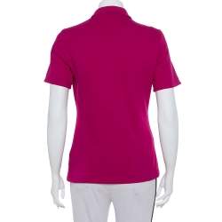 Pre Owned Burberry Brit Pink Logo Detail Polo T-Shirt M