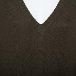 Pre Owned Burberry Brit Green Cashmere V-Neck Sweater L