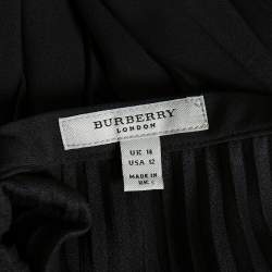 Pre Owned Burberry Dark Green Crepe Pleated Short Skirt L
