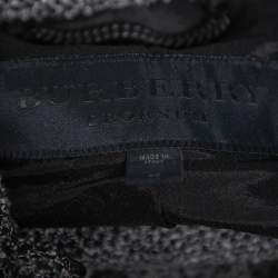 Pre Owned Burberry Grey Boucle Ruched Collared Blazer & Pencil Skirt Set S