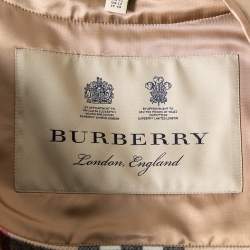 Pre Owned Burberry Beige Sandringham Check Patterned Cashmere & Wool Warmer L